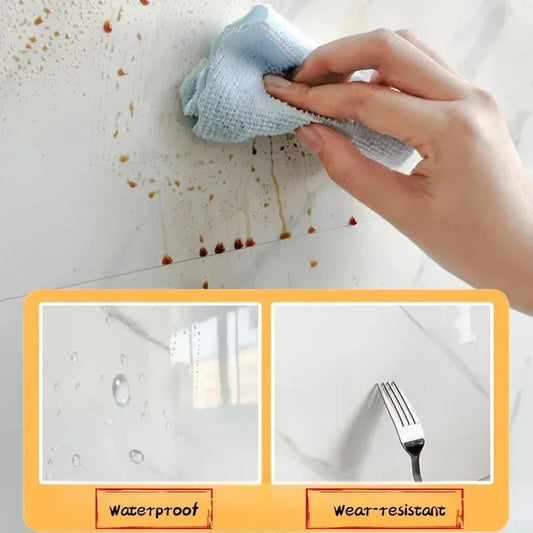 10/20/40PCS Simulated Thick Marble Tile Wall Sticker PVC Waterproof Self-adhesive Living Room Toilet Kitchen Home Floor Sticker