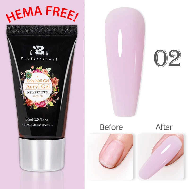 Poly Nail Gel 30ML Acrylic Gel Finger Extension Transparent Jelly Nail Art Extension Quick Building Soak Off UV