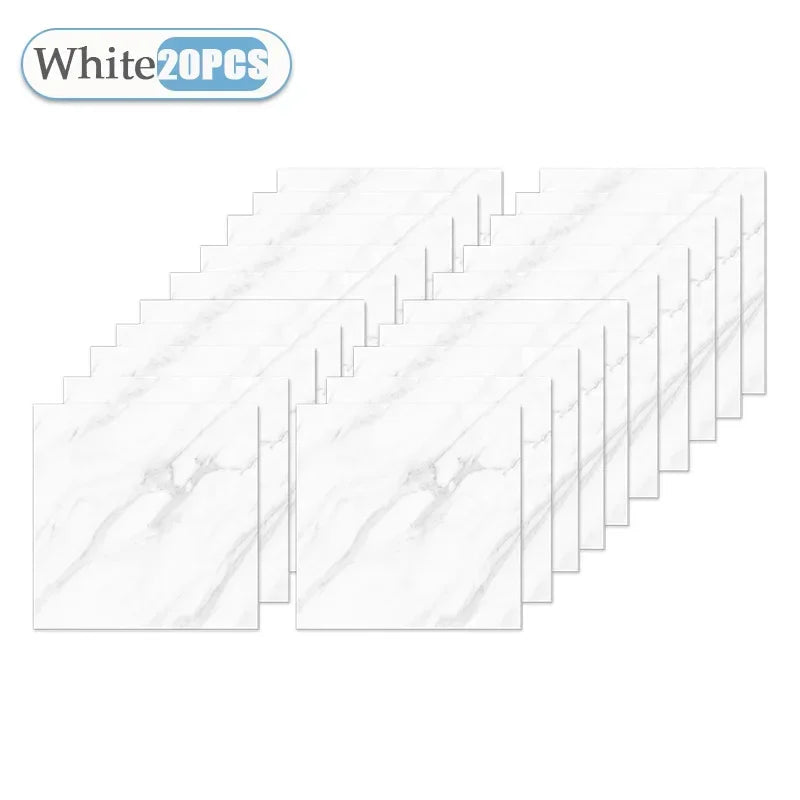 10/20/40PCS Simulated Thick Marble Tile Wall Sticker PVC Waterproof Self-adhesive Living Room Toilet Kitchen Home Floor Sticker