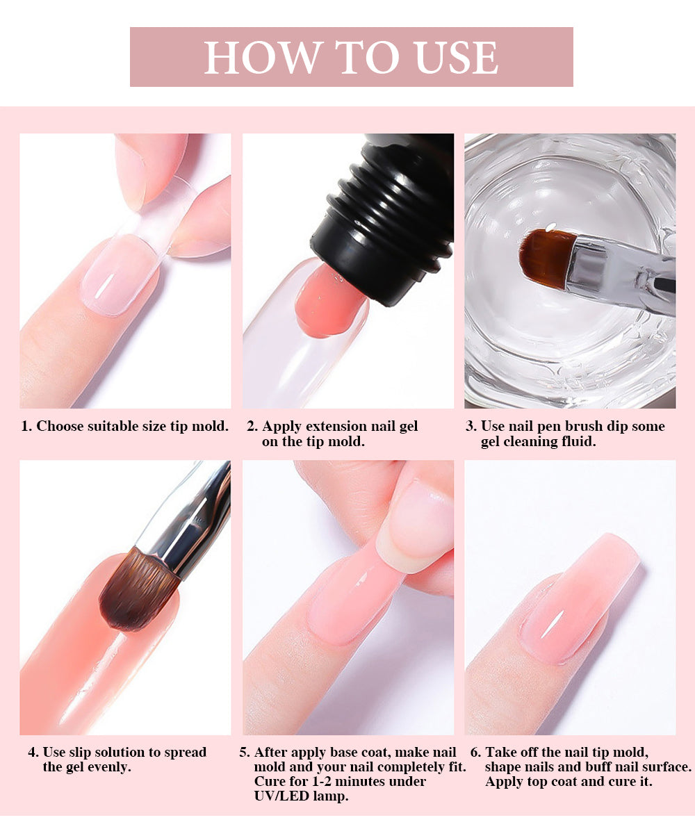 Poly Nail Gel 30ML Acrylic Gel Finger Extension Transparent Jelly Nail Art Extension Quick Building Soak Off UV