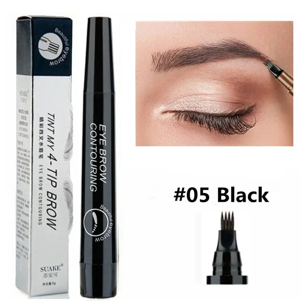 5 Colors Eyebrow Pencil Waterproof 4 Fork Tip Eyebrow Tattoo Pencil