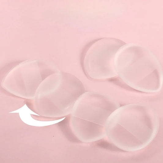 1/6pcs Mini Silicone Fingertips Powder Puff Transparent No Powder Eating Powder Cosmetic Puff Reusable Makeup Tool Jelly Puff