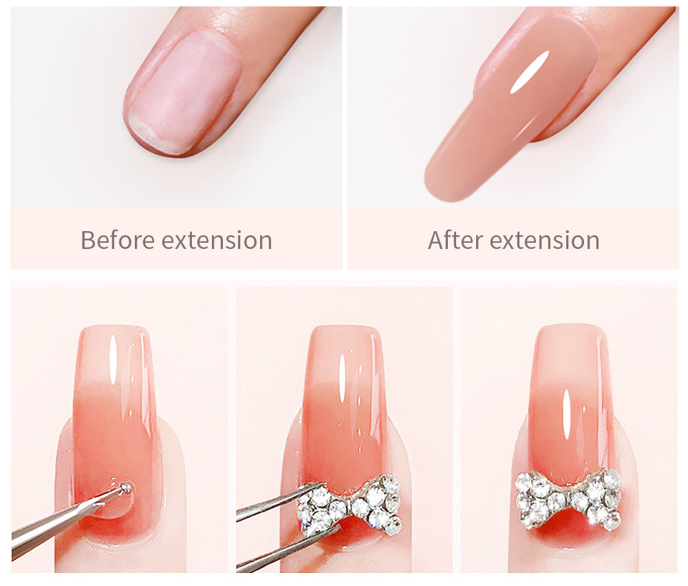 Poly Nail Gel 30ML Acrylic Gel Finger Extension Transparent Jelly Nail Art Extension Quick Building Soak Off UV