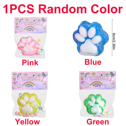 Cat Paw Squeeze Toy  Large Squeeze Cat Paw Toys Silicone PVC  Toys Sticky Soft Pinching  Decompressing Toy for Stress Relief