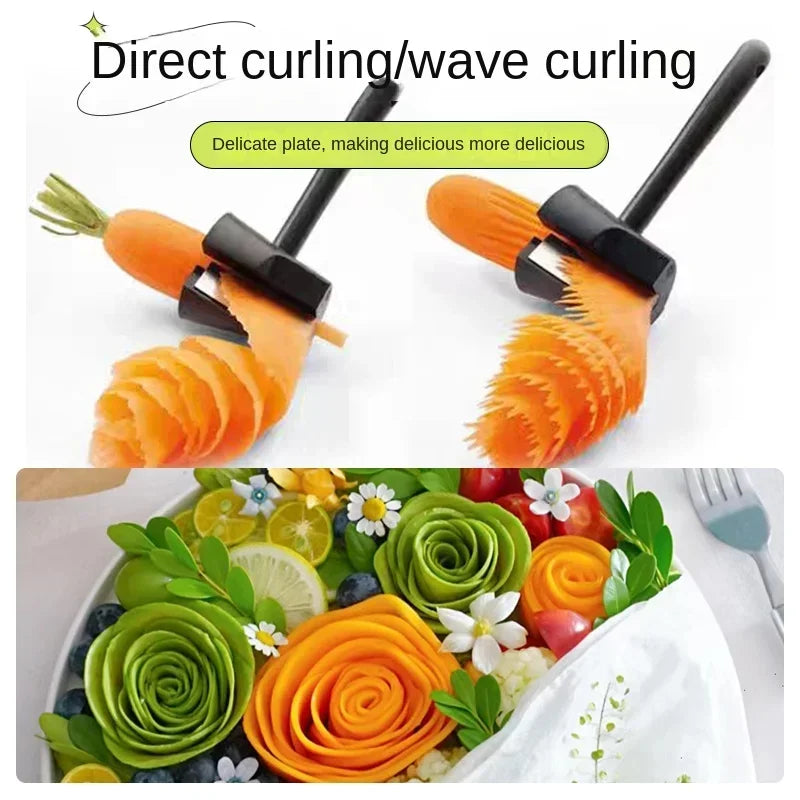 1Pcs Manual Spiral Slicers Vegetable Cutter Spiral Peeler Fruits Device Cooking Gadget Kitchen Roll Flower Decorative Tool