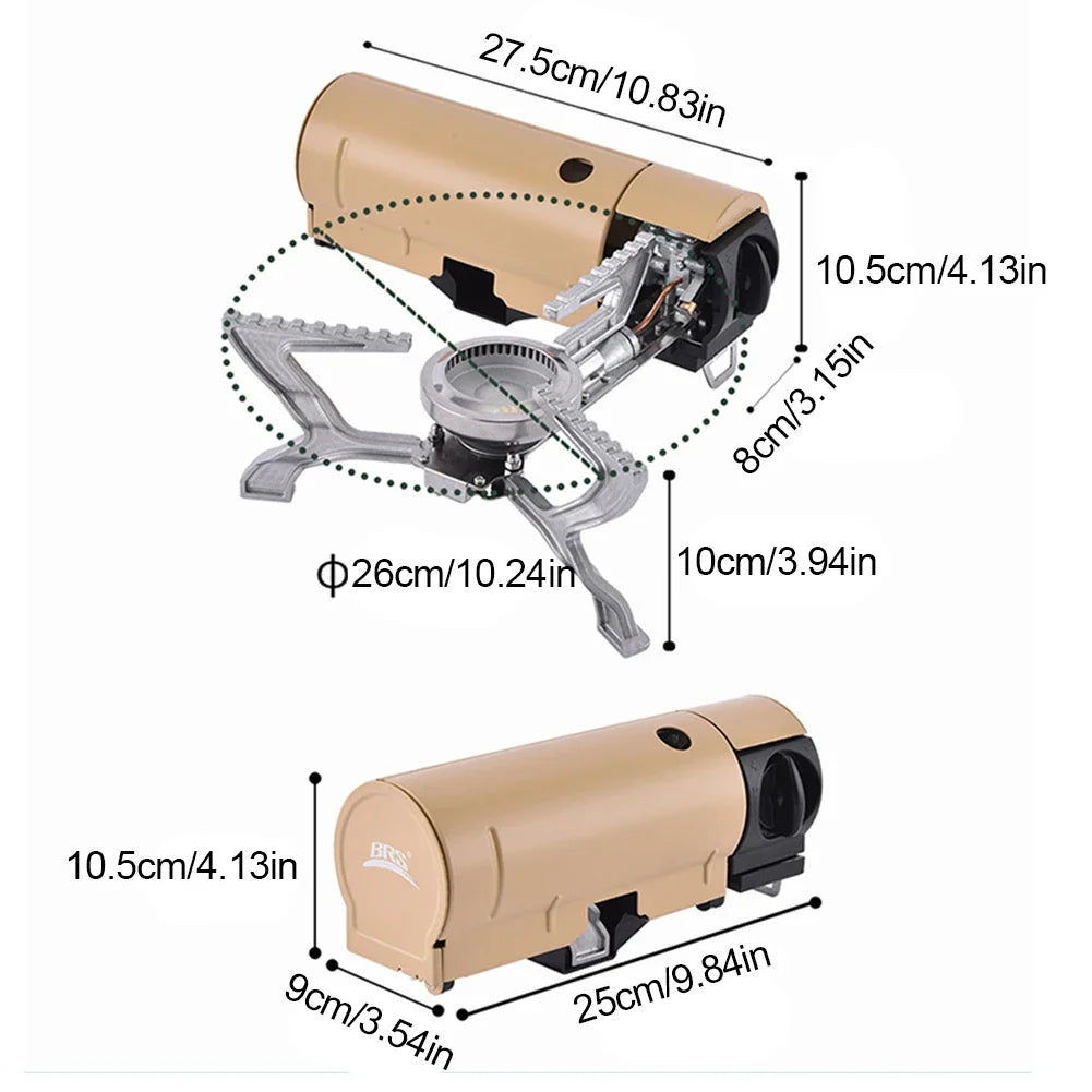 Camping Cassette Stove 2670W Portable Folding Gas Stove Outdoor Picnic Cooking Grill Cooker Gas Burner Heating System