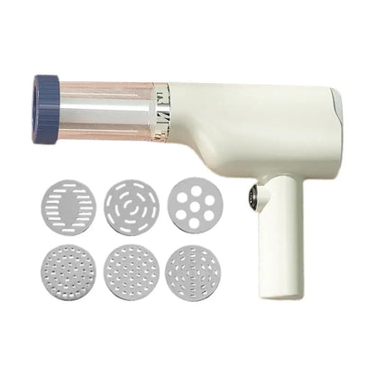 Handheld Electric Noodle Machine Cordless Noodle Press Automatic Pasta Maker with 6 Moulds Kitchen Smart Noodle Maker