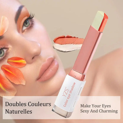 Velvet gradient two-color eye shadow stick magic gradient one-touch molding two-color