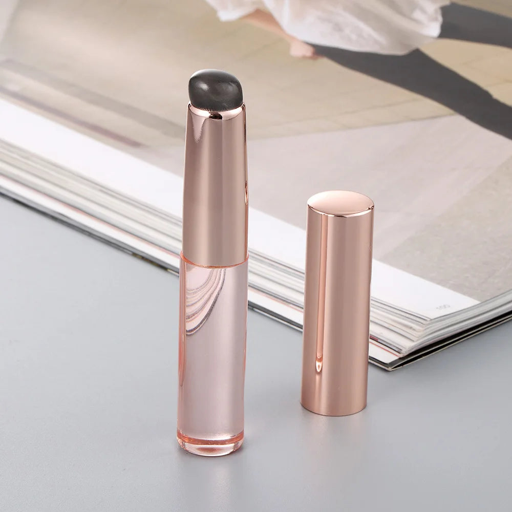 Soft Silicone Lip Brush With Dust Proof Cover Round Head Lipstick Applicator