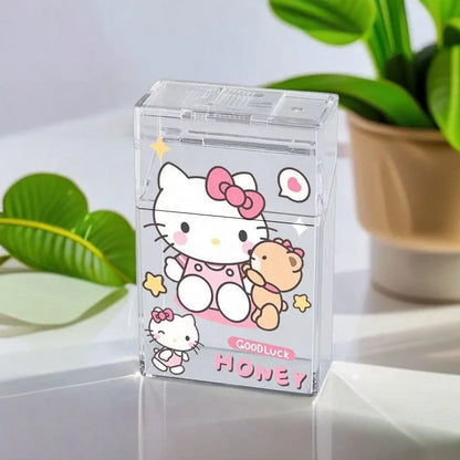 Cute Kuromi Cigarette Case , Hello Kitty Cinnamoroll Melody Anti-Crush Protection Smoking Card Photo Storage Box Girl's Gifts