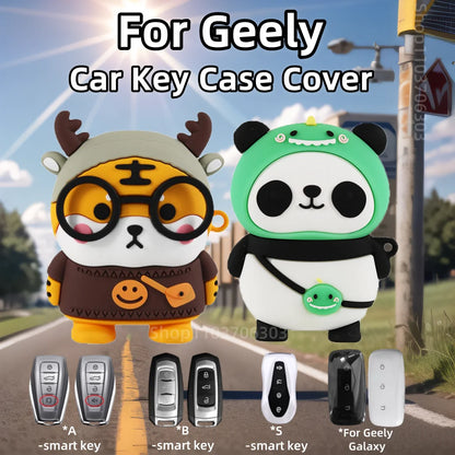 Cute Tiger Dinosaur Panda Car Key Covers Accessories