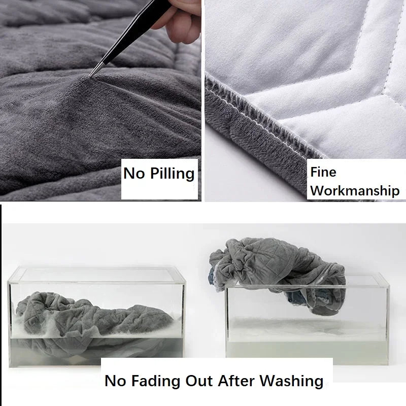 Modern Solid Color Gray Thicken Quilted Short Plush Headboard Cover Soft