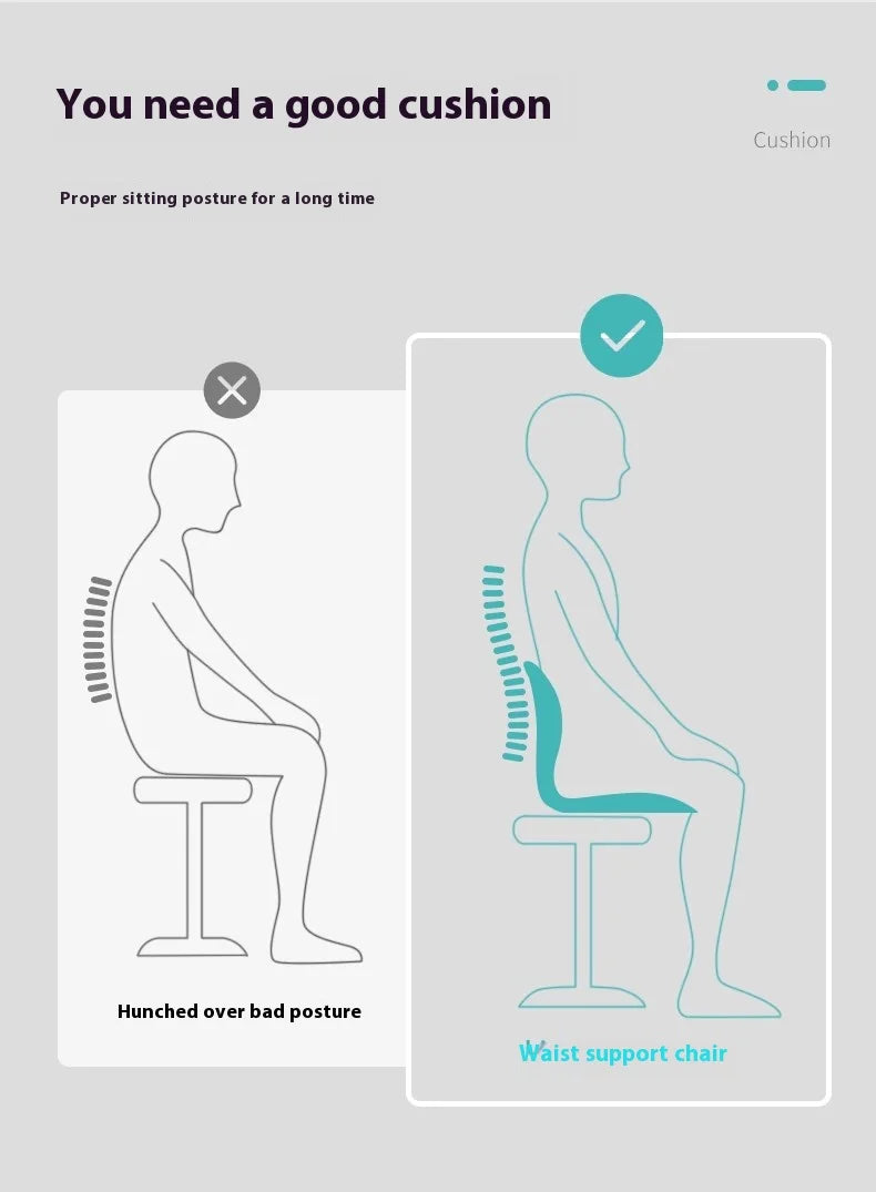 Waist Pad Office Memory Sponge Breathable Long Sitting Without Tiring