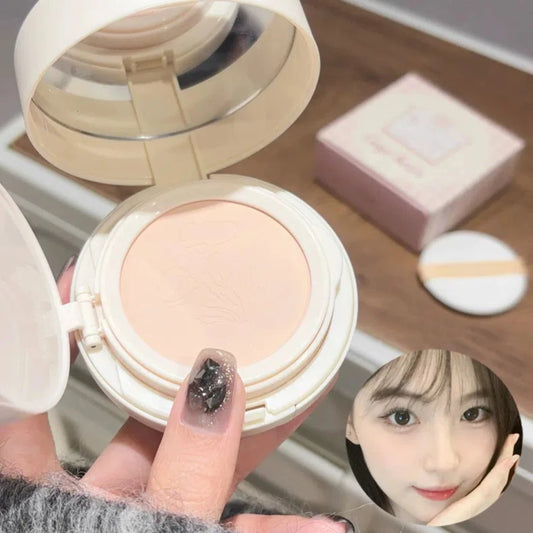 2 in one Matte Face Pressed Powder Oil Control Natural Full Coverage Moisturizing Whitening Foundation Cream Base Makeup 2 In 1 Cosmetic