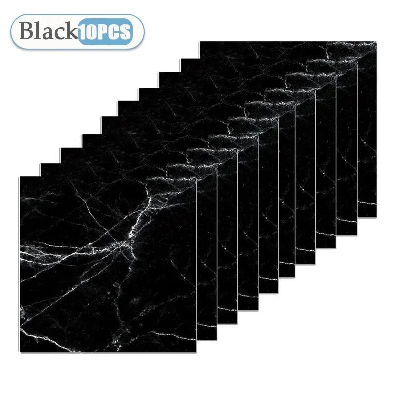 10/20/40PCS Simulated Thick Marble Tile Wall Sticker PVC Waterproof Self-adhesive Living Room Toilet Kitchen Home Floor Sticker