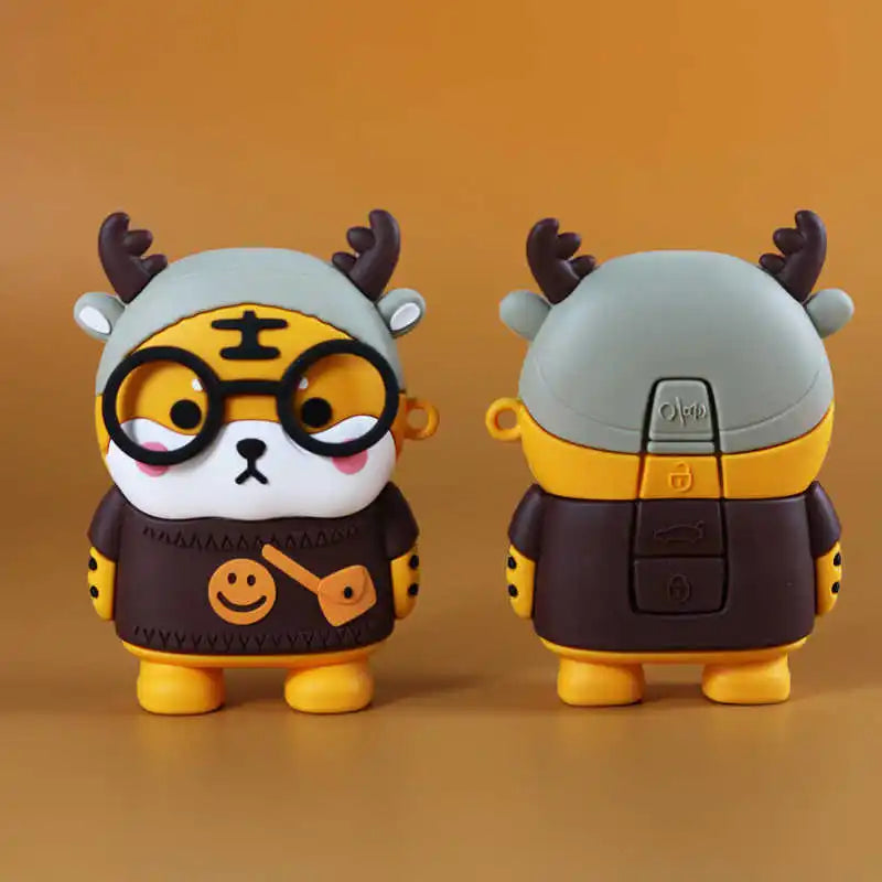 Cute Tiger Dinosaur Panda Car Key Covers Accessories