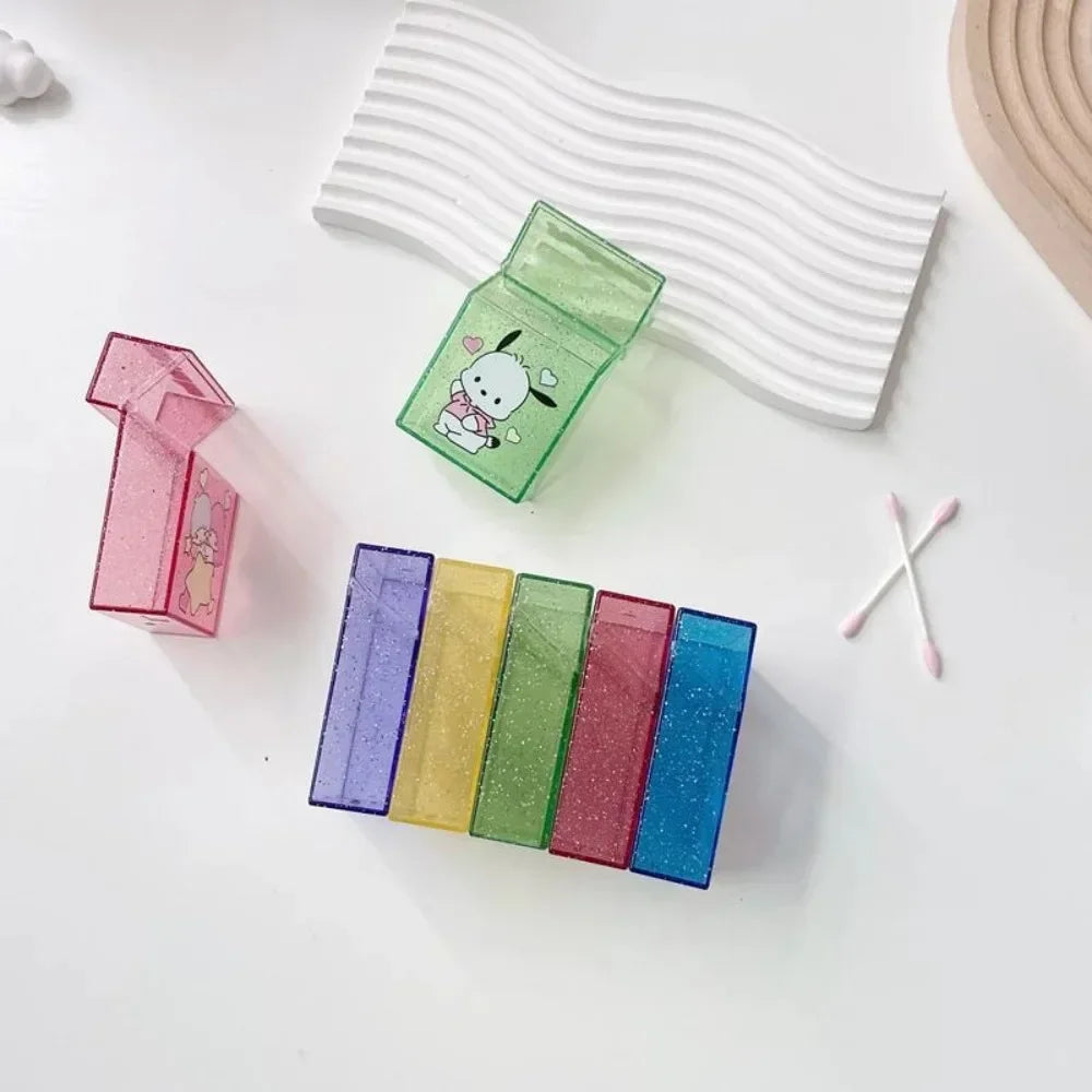 Cute Kuromi Cigarette Case , Hello Kitty Cinnamoroll Melody Anti-Crush Protection Smoking Card Photo Storage Box Girl's Gifts