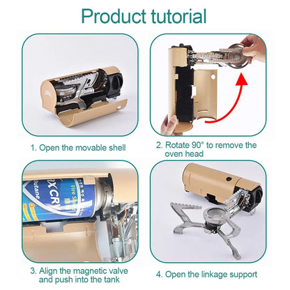 Camping Cassette Stove 2670W Portable Folding Gas Stove Outdoor Picnic Cooking Grill Cooker Gas Burner Heating System