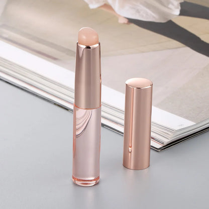 Soft Silicone Lip Brush With Dust Proof Cover Round Head Lipstick Applicator