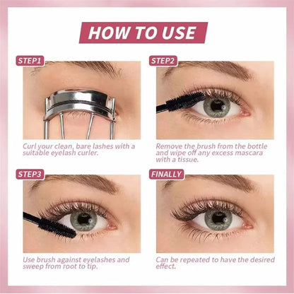 Eyelashes Lengthening Mascara Waterproof Long Lasting Silky Lash Black Eyelashes