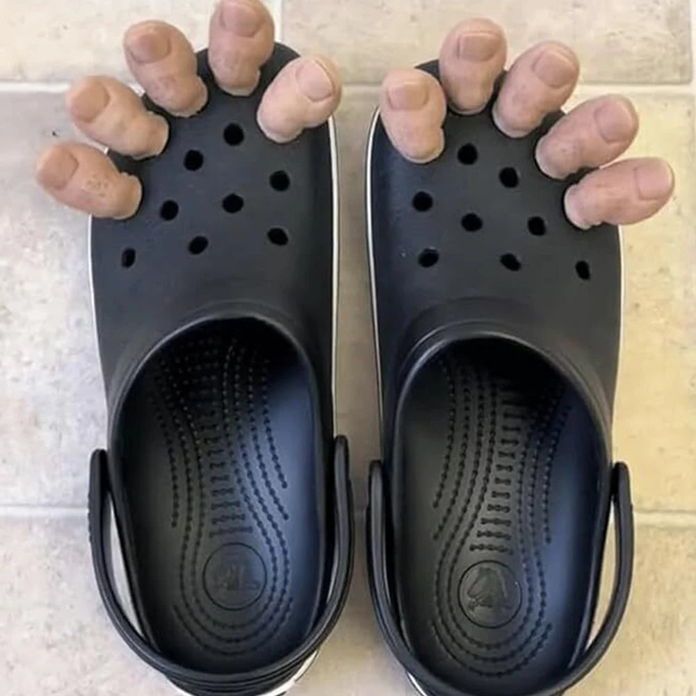 1/5 Pcs Big Toe Croc Charm with Hairy 3D Shoes Toes Charms DIY Shoes Accessories for Women Men DIY Unique Shoe Decoration Charms