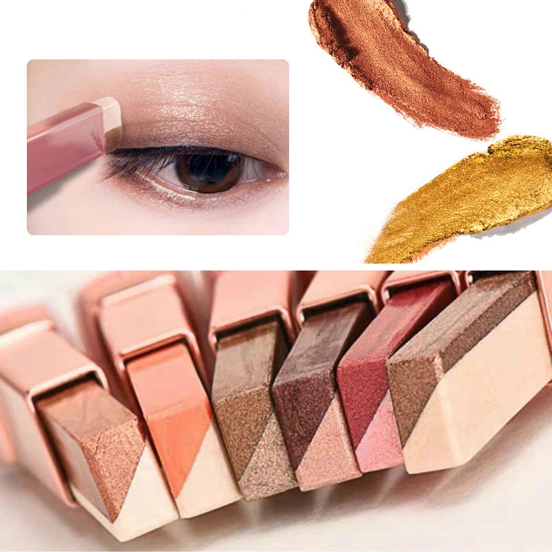 Velvet gradient two-color eye shadow stick magic gradient one-touch molding two-color