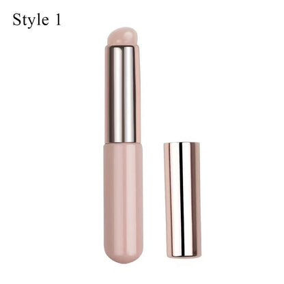 Soft Silicone Lip Brush With Dust Proof Cover Round Head Lipstick Applicator