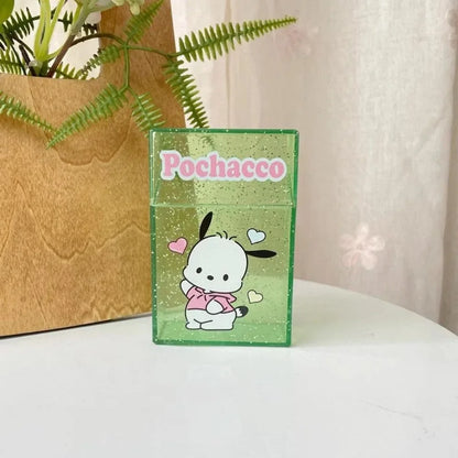 Cute Kuromi Cigarette Case , Hello Kitty Cinnamoroll Melody Anti-Crush Protection Smoking Card Photo Storage Box Girl's Gifts