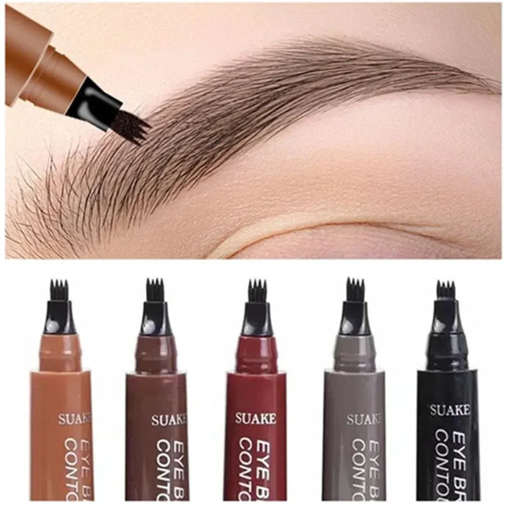 5 Colors Eyebrow Pencil Waterproof 4 Fork Tip Eyebrow Tattoo Pencil