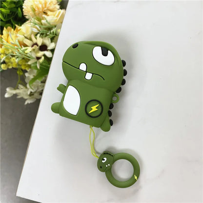 Cartoon Dinosaur for Hyundai Creta Ix35 Ix45 I10 I30 I40 Tucson Santa Fe Rena Sonata Elantra 3 4 Button Car Key Case Cover Fob