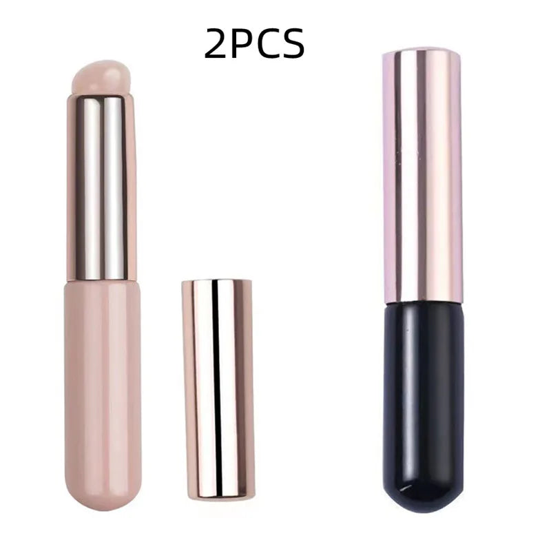 Soft Silicone Lip Brush With Dust Proof Cover Round Head Lipstick Applicator