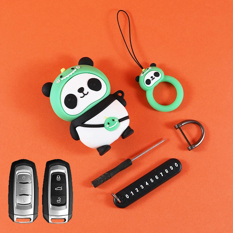 Cute Tiger Dinosaur Panda Car Key Covers Accessories