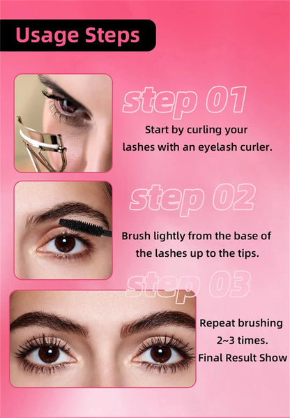 Eyelashes Lengthening Mascara Waterproof Long Lasting Silky Lash Black Eyelashes
