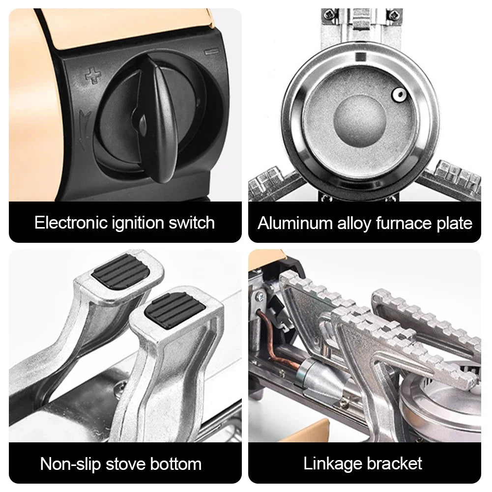 Camping Cassette Stove 2670W Portable Folding Gas Stove Outdoor Picnic Cooking Grill Cooker Gas Burner Heating System