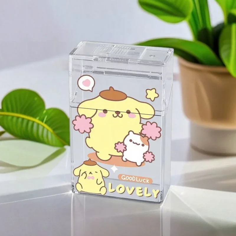 Cute Kuromi Cigarette Case , Hello Kitty Cinnamoroll Melody Anti-Crush Protection Smoking Card Photo Storage Box Girl's Gifts
