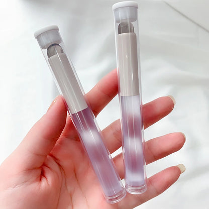 Soft Silicone Lip Brush With Dust Proof Cover Round Head Lipstick Applicator