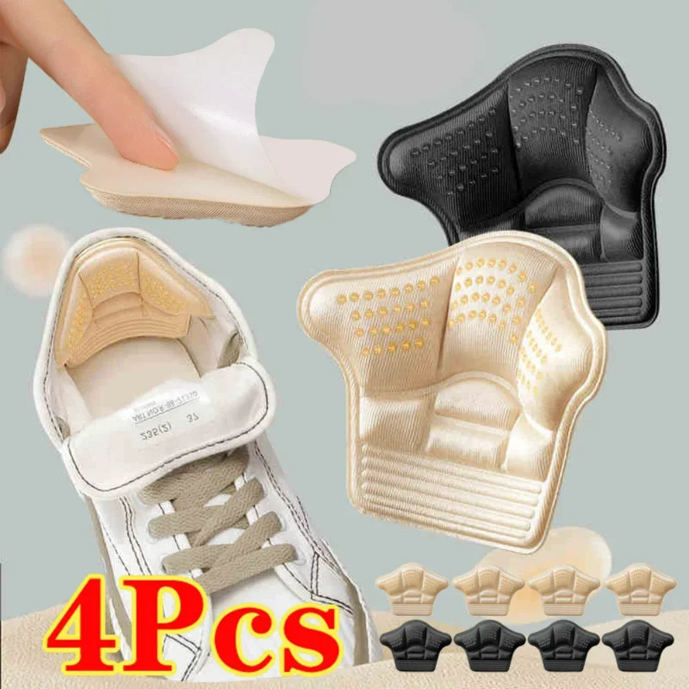 4Pcs Heel Stickers Heel Protectors Sneaker Shrinking Size Insoles Anti-wear Feet Heel Shoes Protector Sticker Patch Repair Pads