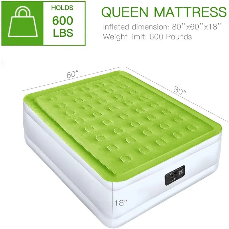 Size Air Mattress with Built in Pump Raised Inflatable Bed