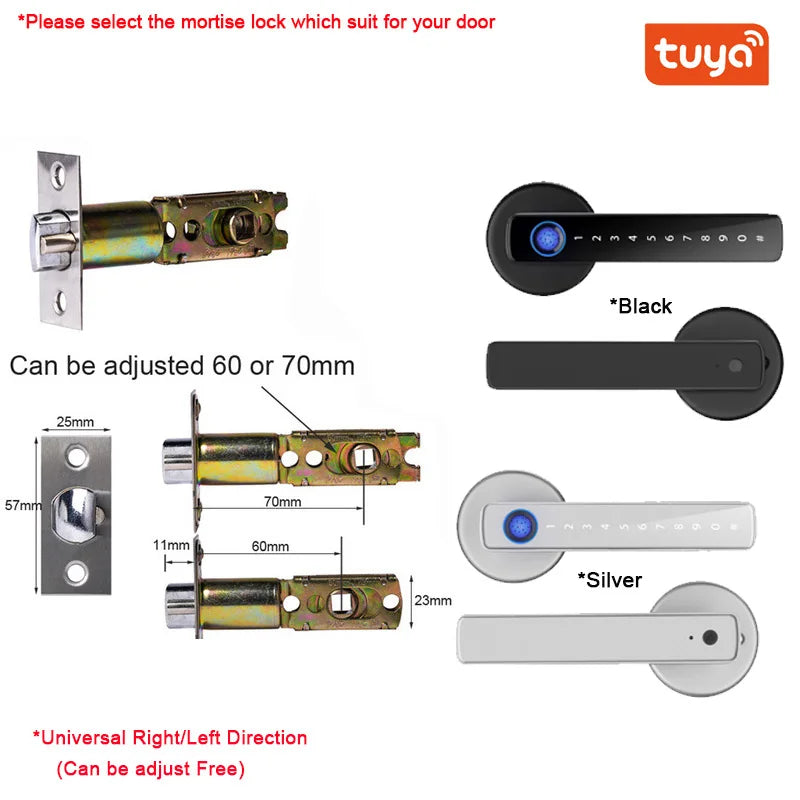 Smart Door Lock Handle With Fingerprint Key card Digital Door Lock Keypad Key Entry electronic lock Do Brasil Sem taxas