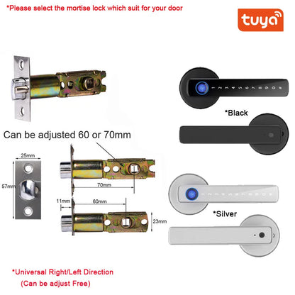 Smart Door Lock Handle With Fingerprint Key card Digital Door Lock Keypad Key Entry electronic lock Do Brasil Sem taxas