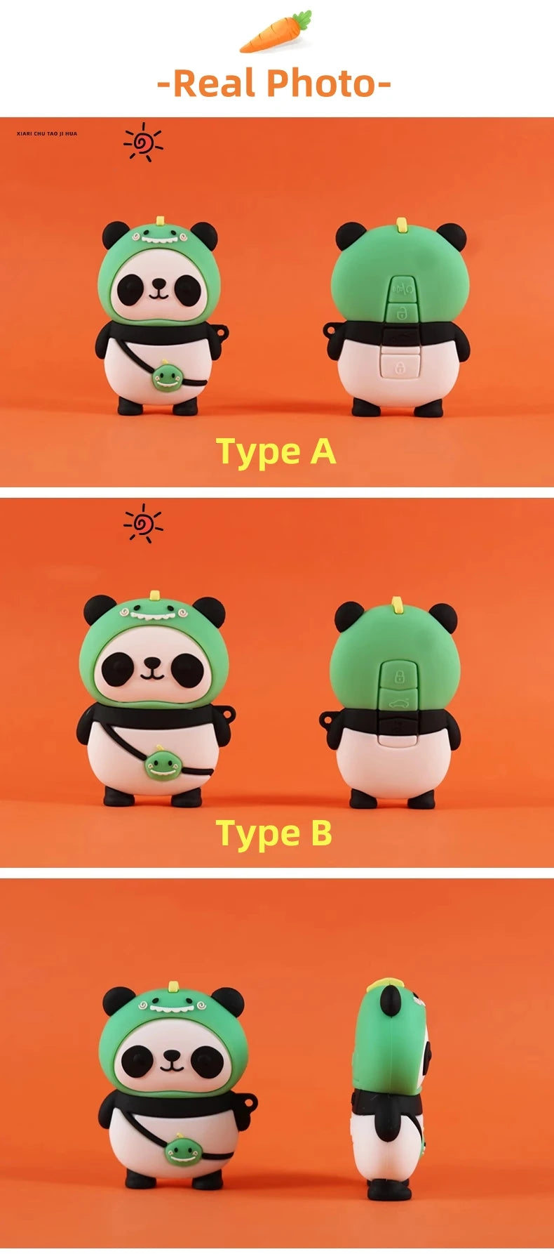 Cute Tiger Dinosaur Panda Car Key Covers Accessories