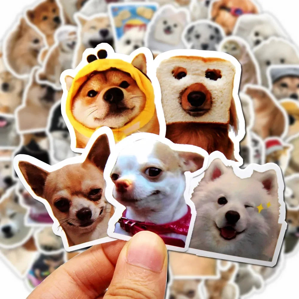 100pcs Funny Dog Stickers Cartoon Cute Decals Toy Stationery Guitar Phone Bicycle Laptop Luggage Car Graffiti Kids Sticker