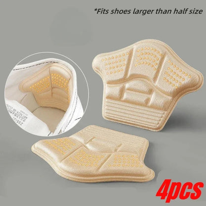 4Pcs Heel Stickers Heel Protectors Sneaker Shrinking Size Insoles Anti-wear Feet Heel Shoes Protector Sticker Patch Repair Pads