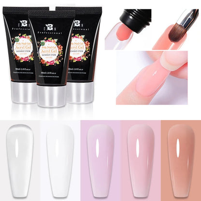 Poly Nail Gel 30ML Acrylic Gel Finger Extension Transparent Jelly Nail Art Extension Quick Building Soak Off UV