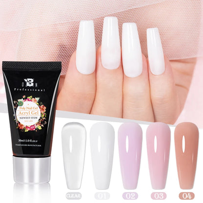 Poly Nail Gel 30ML Acrylic Gel Finger Extension Transparent Jelly Nail Art Extension Quick Building Soak Off UV