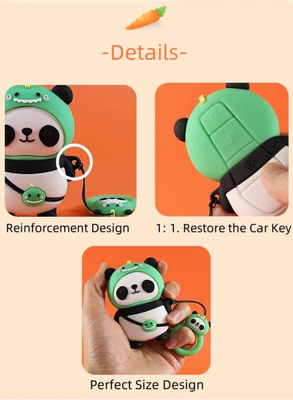 Cute Tiger Dinosaur Panda Car Key Covers Accessories