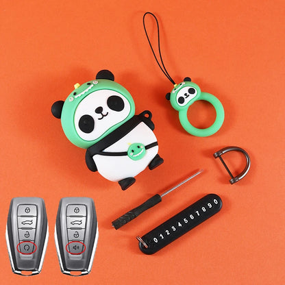 Cute Tiger Dinosaur Panda Car Key Covers Accessories