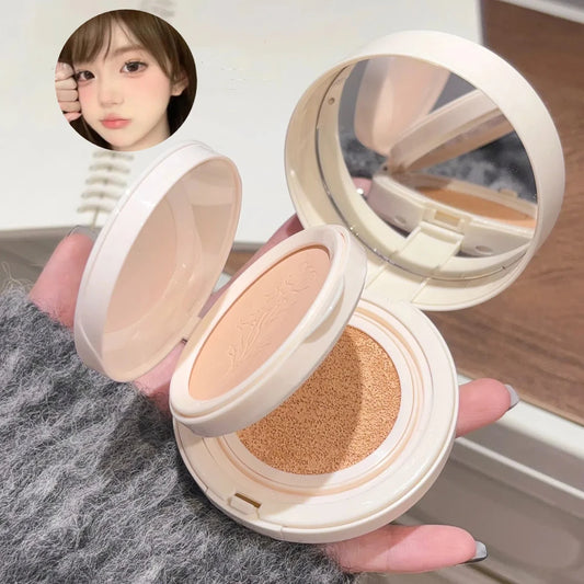 2 in one Matte Face Pressed Powder Oil Control Natural Full Coverage Moisturizing Whitening Foundation Cream Base Makeup 2 In 1 Cosmetic