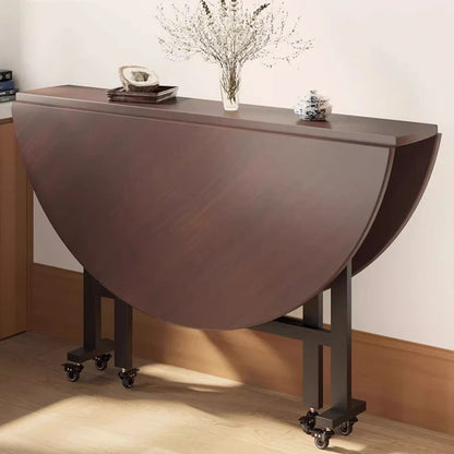 Folding Round Center Table Sedentary Household Dining Movable Large With Turntable Apartment Rooms Kitchen Furniture