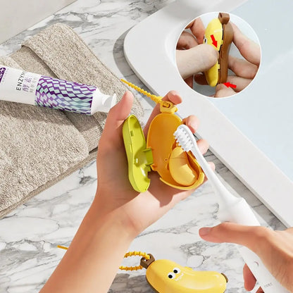 Portable Banana Shape Toothbrush Case Cap Brush Protect 2in1
